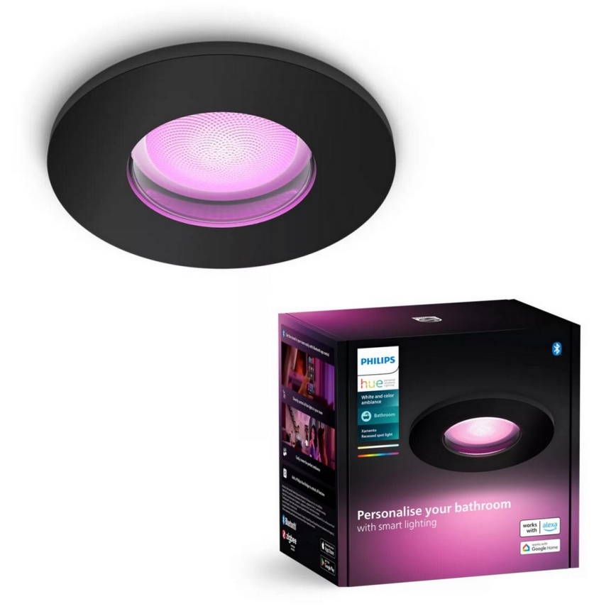 Philips - LED RGBW Χωνευτό φωτιστικό οροφής μπάνιου dimmimg Hue XAMENTO 1xGU10/4,2W/230V 2000-6500K IP44