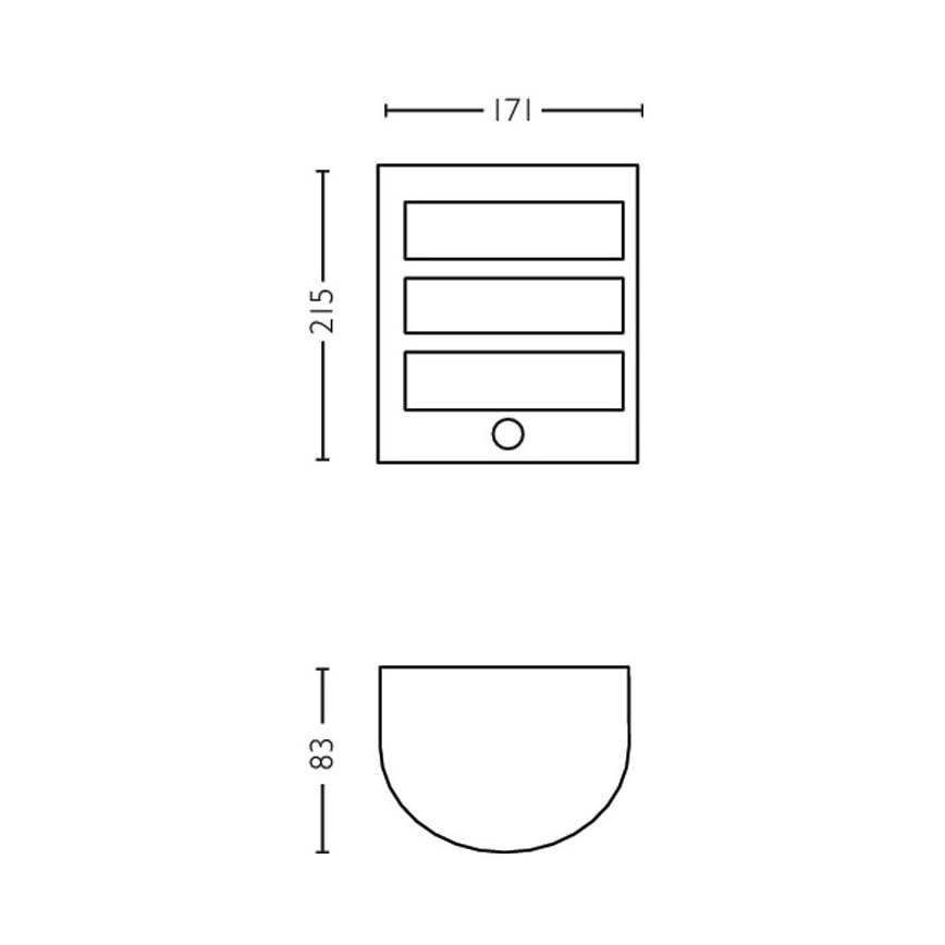 Philips-LED Εξωτερικό επιτοίχιο φωτιστικό με αισθητήρα LED/6W/230V 4000K IP44