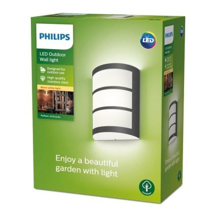 Philips - LED Εξωτερικό φωτιστικό τοίχου LED/6W/230V 2700K IP44