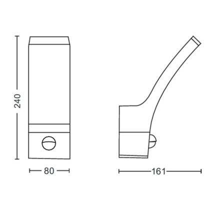 Philips - Εξωτερικό φωτιστικό τοίχου LED με αισθητήρα LED/12W/230V 2700K IP44