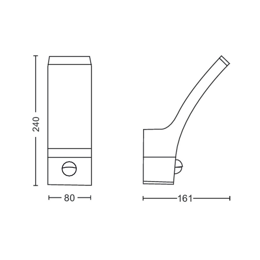 Philips - Εξωτερικό φωτιστικό τοίχου LED με αισθητήρα LED/12W/230V 2700K IP44