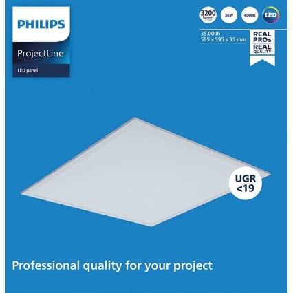 Philips - Ενσωματωμένη LED Πάνελ PROJECTLINE LED/36W/230V 59,5x59,5 εκ.
