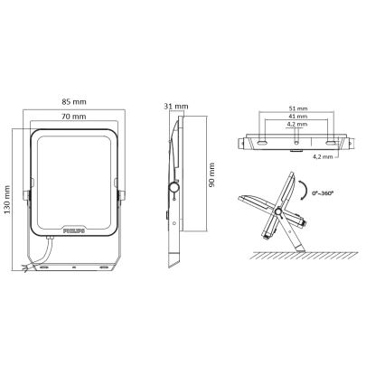 Philips - LED Προβολέας LED/10W/230V 3000/4000/6500K IP65