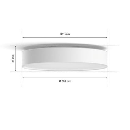 Philips - Ρυθμιζόμενο LED οροφής φωτιστικό Hue LED/19,2W/230V 2200-6500K διάμ. 381 mm λευκό + τηλεχειριστήριο