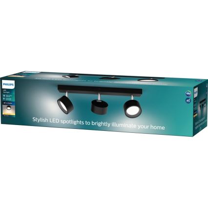 Philips - LED Σποτ 3xLED/5,5W/230V μαύρο