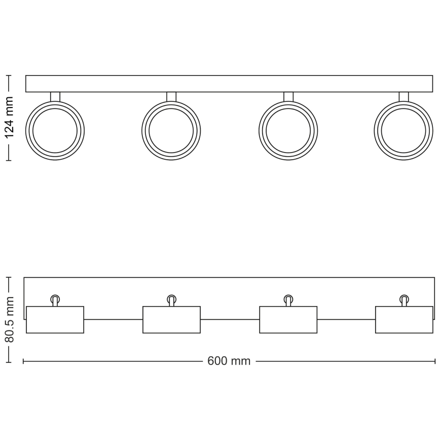 Philips - LED Σποτ 4xLED/5,5W/230V μαύρο