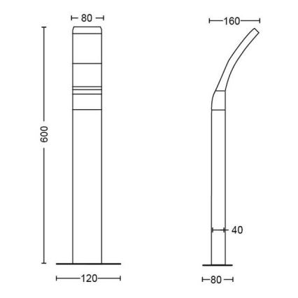 Philips - LED Φωτιστικό εξωτερικού χώρου LED/12W/230V 2700K 60 cm IP44