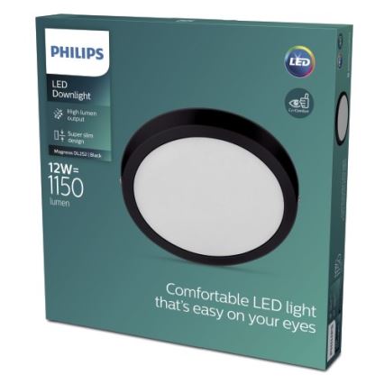 Philips - LED Φωτιστικό οροφής LED/12W/230V 2700K μαύρο