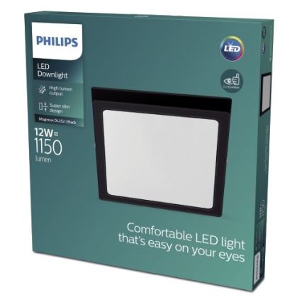 Philips - LED Φωτιστικό οροφής LED/12W/230V 2700K μαύρο