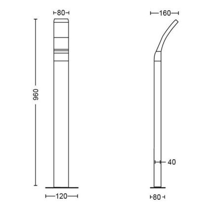 Philips - LED Φωτιστικό στύλος εξωτερικού χώρου LED/12W/230V 2700K 96 cm IP44