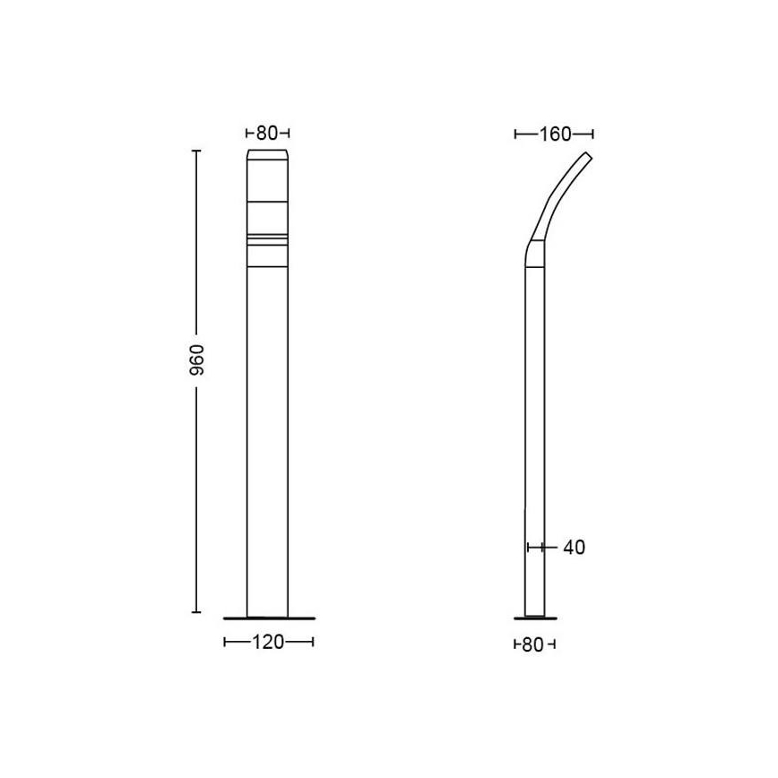 Philips - LED Φωτιστικό στύλος εξωτερικού χώρου LED/12W/230V 4000K 96 cm IP44