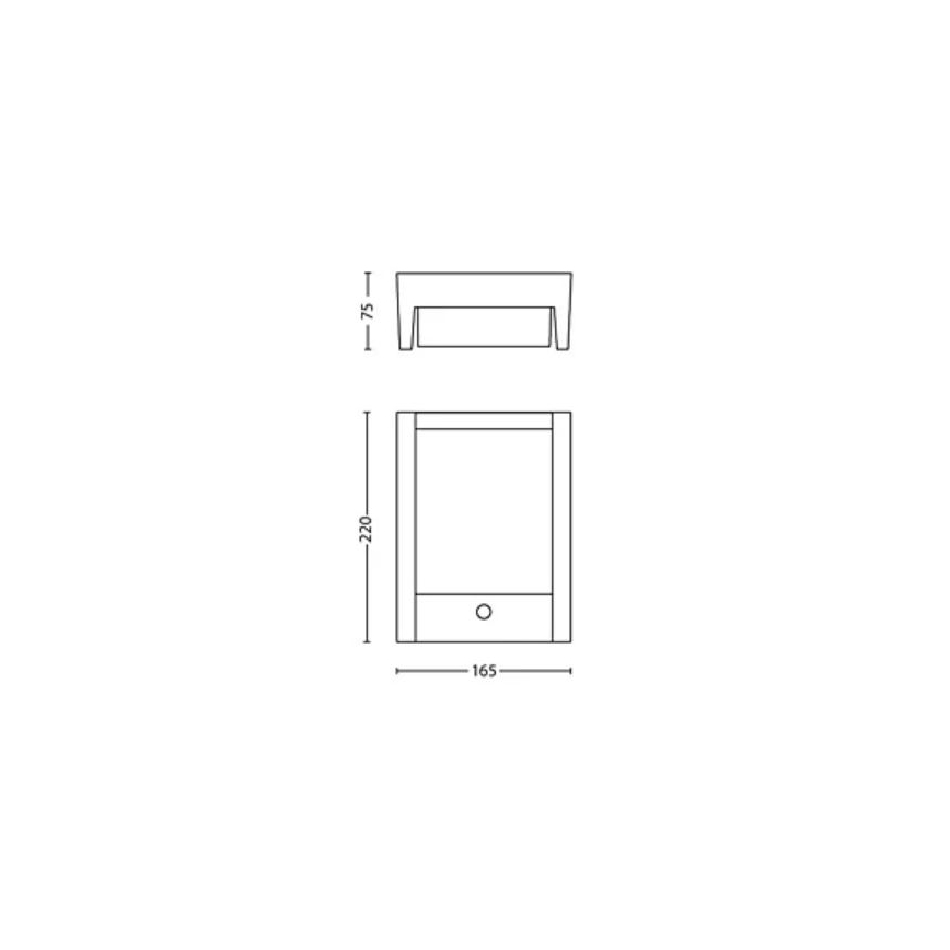 Philips - LED Φωτιστικό τοίχου εξωτερικού χώρου με αισθητήρα ARBOUR LED/3,8W/230V 2700K IP44