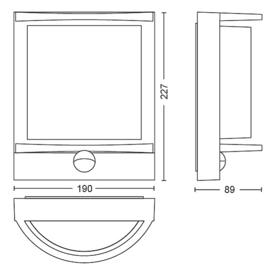 Philips - LED Φωτιστικό τοίχου εξωτερικού χώρου με αισθητήρα SAMONDRA LED/3,8W/230V IP44