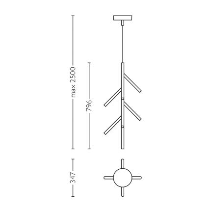 Philips Lirio 40758/11/LI - Κρεμαστό φως LED BRANCHES 9xLED/5W