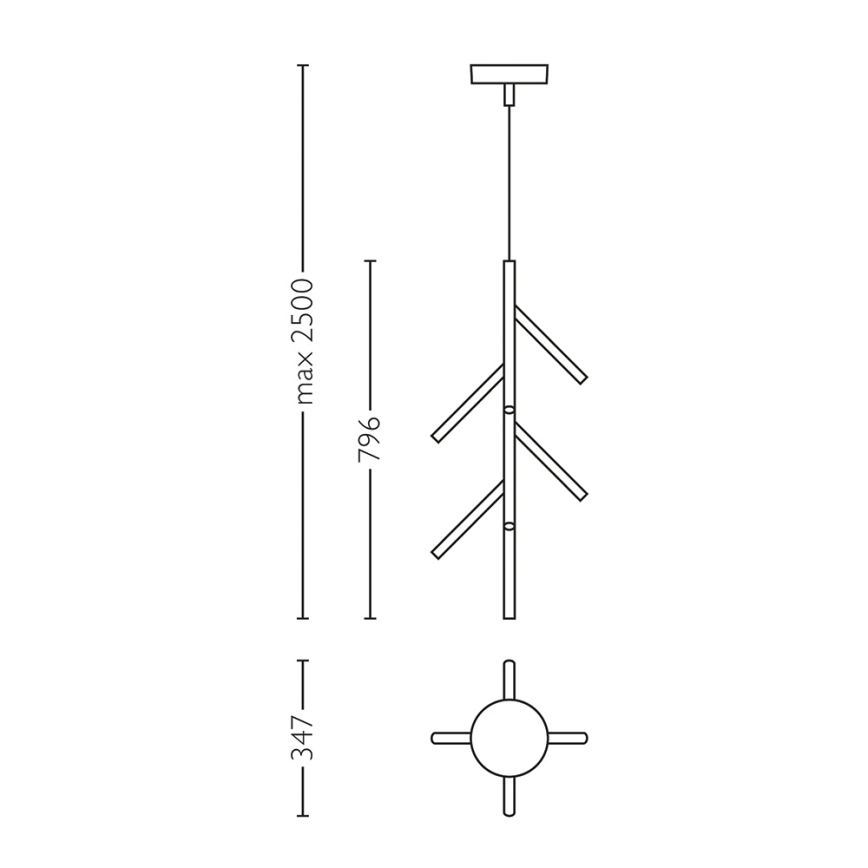 Philips Lirio 40758/11/LI - Κρεμαστό φως LED BRANCHES 9xLED/5W