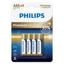 Philips LR03M4B/10 - 4 τμχ Αλκαλική μπαταρία AAA PREMIUM ALKALINE 1,5V 1320mAh