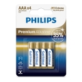Philips LR03M4B/10 - Σετ 4 τεμ. Αλκαλικές μπαταρίες AAA PREMIUM ALKALINE 1,5V 1320mAh