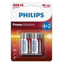 Philips LR03P6BP/10 - 6 τμχ Αλκαλική μπαταρία AAA POWER ALKALINE 1,5V 1150mAh