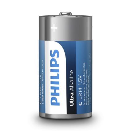 Philips LR14E2B/10 - 2 τεμ. Αλκαλική μπαταρία C ULTRA ALKALINE 1,5V 7500mAh