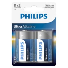Philips LR20E2B/10 - 2 τμχ Αλκαλική μπαταρία D ULTRA ALKALINE 1,5V 15000mAh