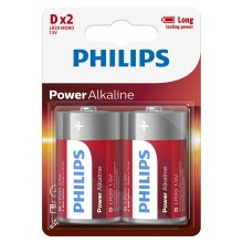 Philips LR20P2B/10 - 2 τμχ Αλκαλική μπαταρία D POWER ALKALINE 1,5V