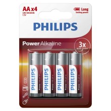 Philips LR6P4B/10 - 4 τμχ Αλκαλική μπαταρία AA POWER ALKALINE 1,5V 2600mAh