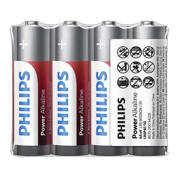 Philips LR6P4F/10 - 4 τμχ Αλκαλική μπαταρία AA POWER ALKALINE 1,5V 2600mAh