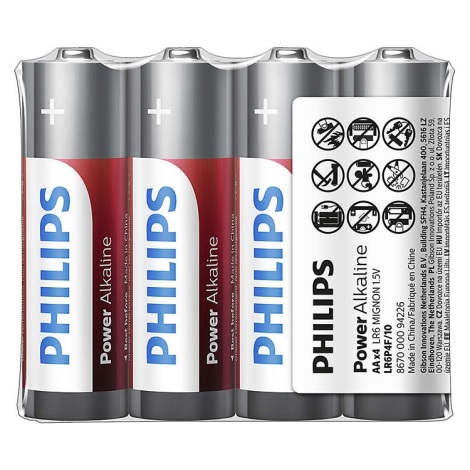 Philips LR6P4F/10 - 4 τμχ Αλκαλική μπαταρία AA POWER ALKALINE 1,5V