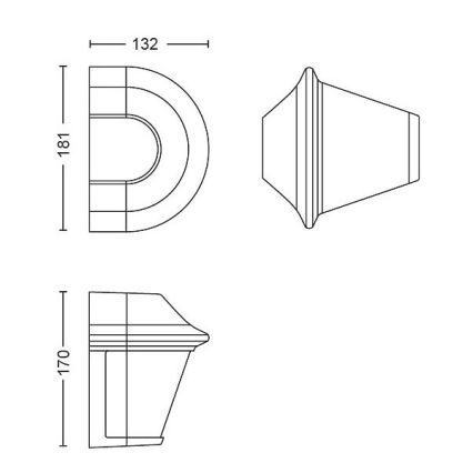 Philips Massive  - Εξωτερικό φωτιστικό τοίχου 1xE27/42W/230V IP44