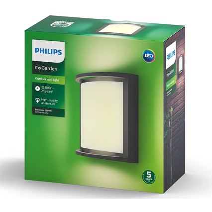 Philips Massive - Φωτιστικό τοίχου LED εξωτερικού χώρου LED/12W/230V  IP44