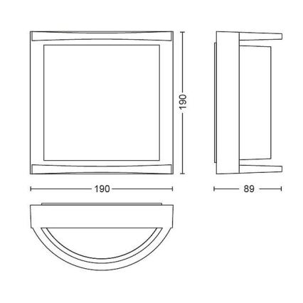 Philips Massive - Φωτιστικό τοίχου LED εξωτερικού χώρου LED/12W/230V  IP44