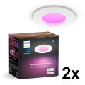 Philips - Σετ 2 τεμ. LED RGBW ρυθμιζόμενα εντοιχισμένα φωτιστικά μπάνιου Hue SLIM LED/8,3W/230V 2000-6500K λευκό IP44