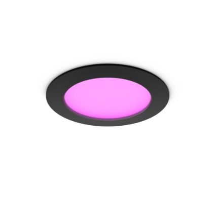Philips - Σετ 2x LED RGBW ρυθμιζόμενα χωνευτά φωτιστικά οροφής για μπάνιο Hue SLIM LED/12W/230V 2000-6500K μαύρα IP44