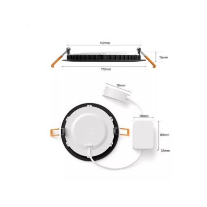 Philips - Σετ 2x LED RGBW ρυθμιζόμενα χωνευτά φωτιστικά οροφής για μπάνιο Hue SLIM LED/12W/230V 2000-6500K μαύρα IP44