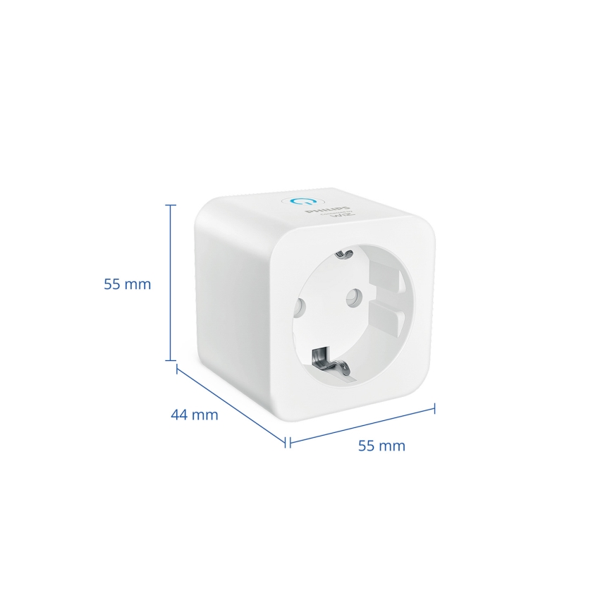 Philips - Σετ 2 έξυπνων πριζών SCHUKO 2300W + Μετρητής ενέργειας Wi‑Fi