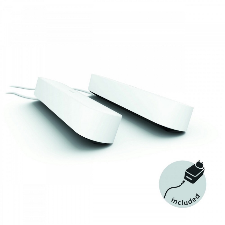 Philips - Σετ 2x Ρυθμιζόμενα Επιτραπέζια Φωτιστικά LED RGB Hue PLAY LED/6W/230V λευκό