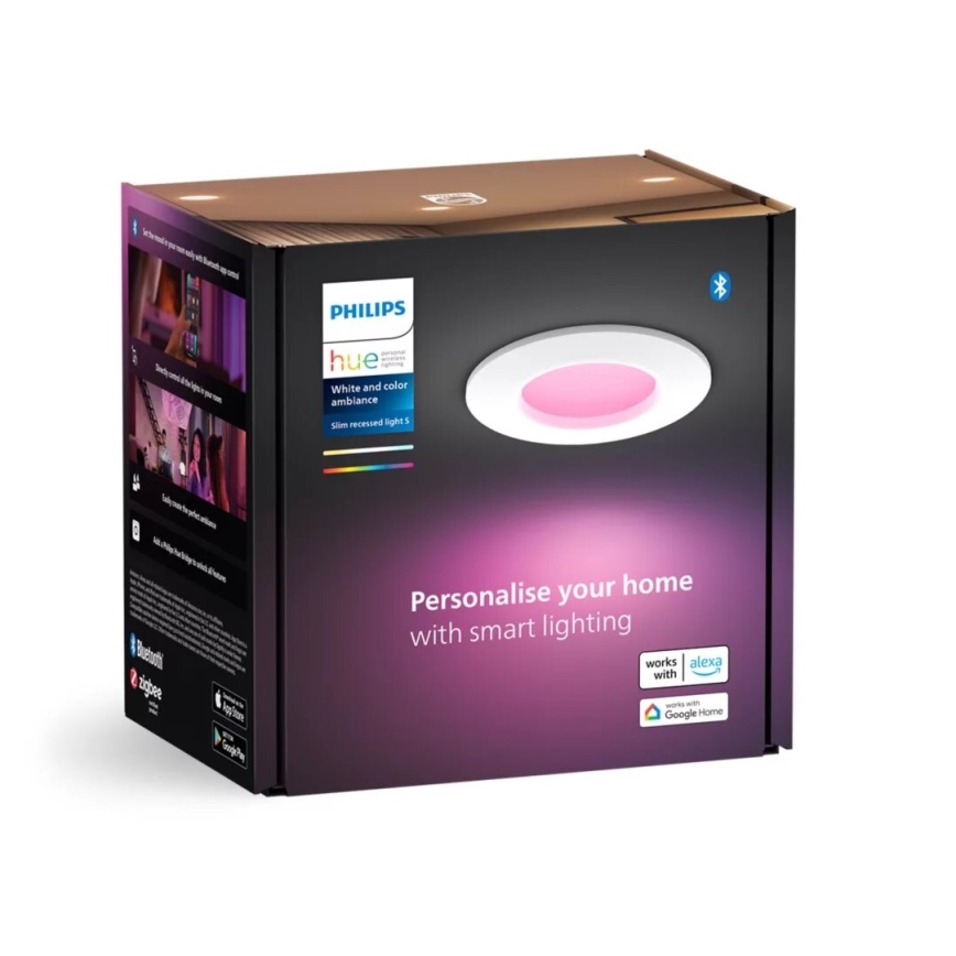 Philips - Σετ 2 τεμ. LED RGBW ρυθμιζόμενα εντοιχισμένα φωτιστικά μπάνιου Hue SLIM LED/8,3W/230V 2000-6500K λευκό IP44