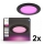 Philips - Σετ 2x LED RGBW ρυθμιζόμενα χωνευτά φωτιστικά οροφής για μπάνιο Hue SLIM LED/12W/230V 2000-6500K μαύρα IP44