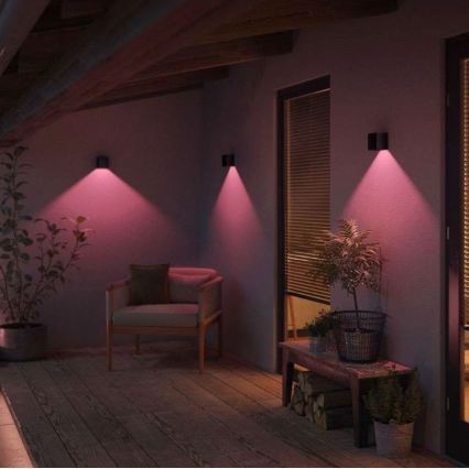 Philips - Σετ 2 τεμαχίων LED RGBW ρυθμιζόμενο εξωτερικό επιτοίχιο φωτιστικό Hue RESONATE LED/8W/230V 2000-6500K IP44