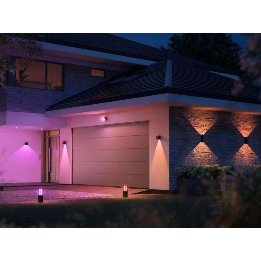 Philips - Σετ 2 τεμαχίων LED RGBW ρυθμιζόμενο εξωτερικό επιτοίχιο φωτιστικό Hue RESONATE LED/8W/230V 2000-6500K IP44