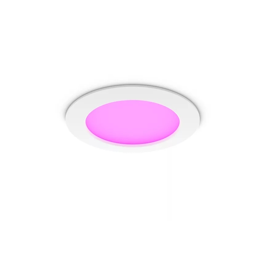 Philips - ΣΕΤ 2x ρυθμιζόμενα χωνευτά LED RGBW φωτιστικά οροφής για μπάνιο Hue SLIM LED/12W/230V 2000-6500K λευκό IP44