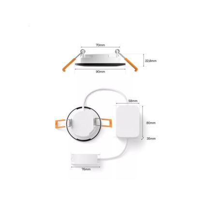 Philips - Σετ 2x LED RGBW ρυθμιζόμενα εντοιχιζόμενα φωτιστικά για μπάνιο Hue SLIM LED/8,3W/230V 2000-6500K μαύρα IP44