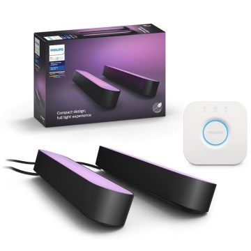 Philips - ΣΕΤ 2x RGB LED ρυθμιζόμενο επιτραπέζιο φωτιστικό Hue PLAY WACA LED/6W/230V 2000-6500K + Hue bridge