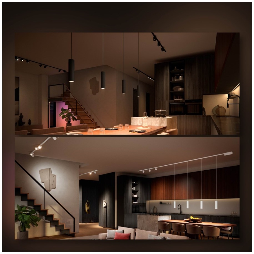 Philips - Σετ 3x LED RGB ρυθμιζόμενο κρεμαστό φωτιστικό με καλώδιο για σύστημα ράγας Hue PERIFO LED RGB/15,6W/230V 2000-6500K