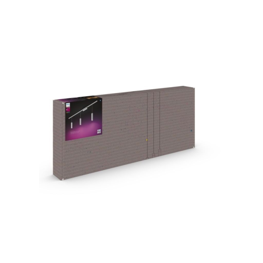 Philips - Σετ 3x LED RGB ρυθμιζόμενο κρεμαστό φωτιστικό με καλώδιο για σύστημα ράγας Hue PERIFO LED RGB/15,6W/230V 2000-6500K