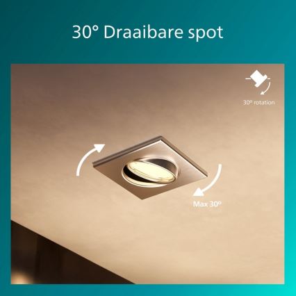 Philips - Σετ 3 τεμ. χωνευτά φωτιστικά οροφής PERIDOT 1xGU10/7W/230V ασημί