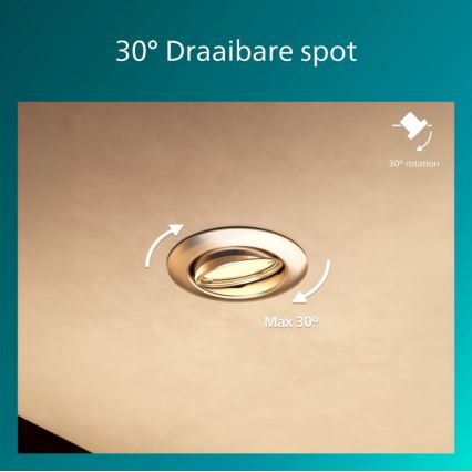 Philips - Σετ 3 τεμαχίων χωνευτά φωτιστικά οροφής PERIDOT 1xGU10/7W/230V ασημί