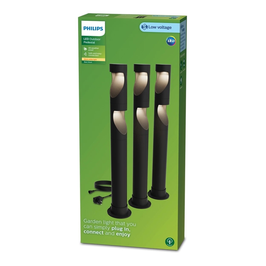 Philips - ΣΕΤ 3x Φωτιστικό LED εξωτερικού χώρου GARDENLINK DESI LED/1,5W/230V 2700K IP44
