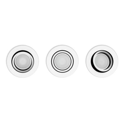 Philips - ΣΕΤ 3x LED Dimmable φωτιστικά χωνευτά Hue MILLISKIN 1xGU10/5,7W/230V 2200-6500K