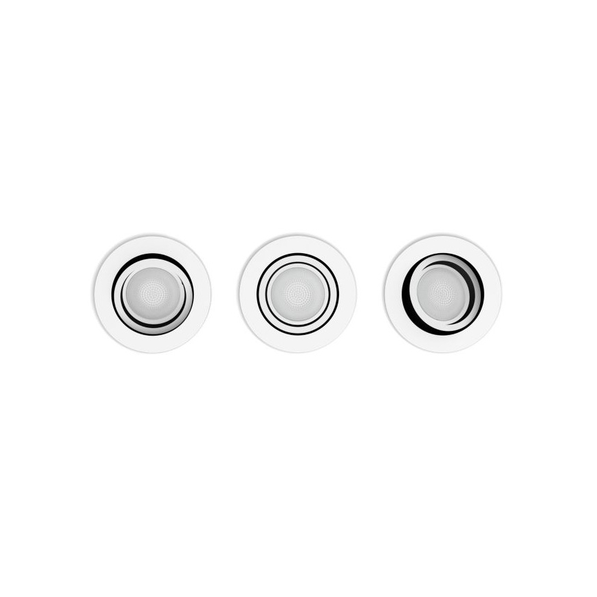 Philips - ΣΕΤ 3x LED Dimmable φωτιστικά χωνευτά Hue MILLISKIN 1xGU10/5,7W/230V 2200-6500K